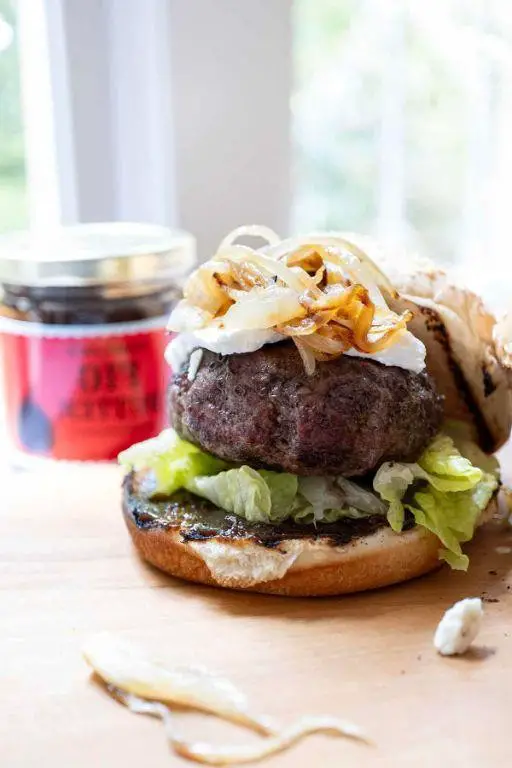 Chorizo Burgers with Goat Cheese and Fig Jam