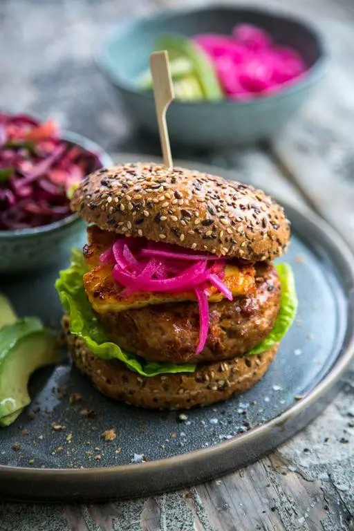 Chorizo Chicken Burgers with Roasted Red Pepper Aioli
