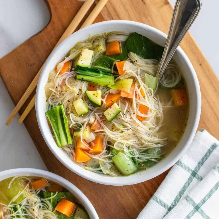Clear Broth Noodle Soup with Greens
