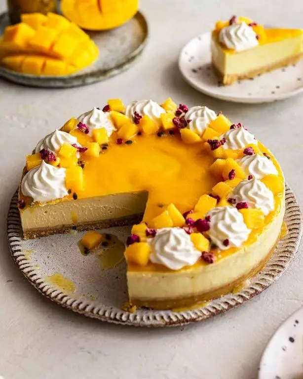 Coconut Mango Tofu Cheesecake