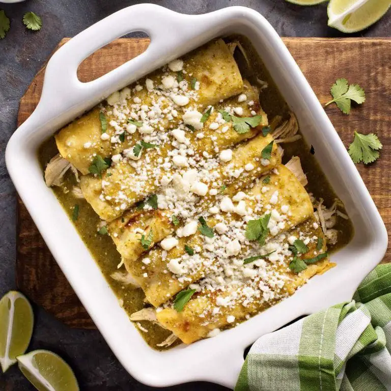 Cotija Cheese Enchiladas with Green Sauce