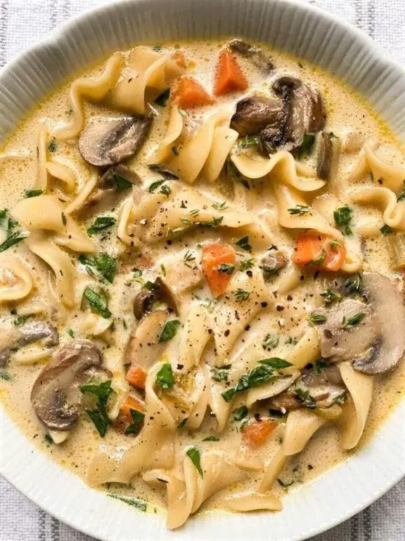 Creamy Mushroom Noodle Soup