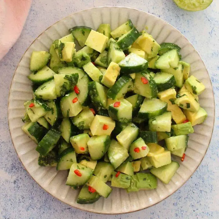 Cucumber and Avocado Salad with Lime Dressing
