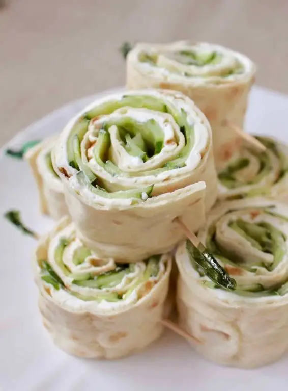 Cucumber and Cream Cheese Pinwheels