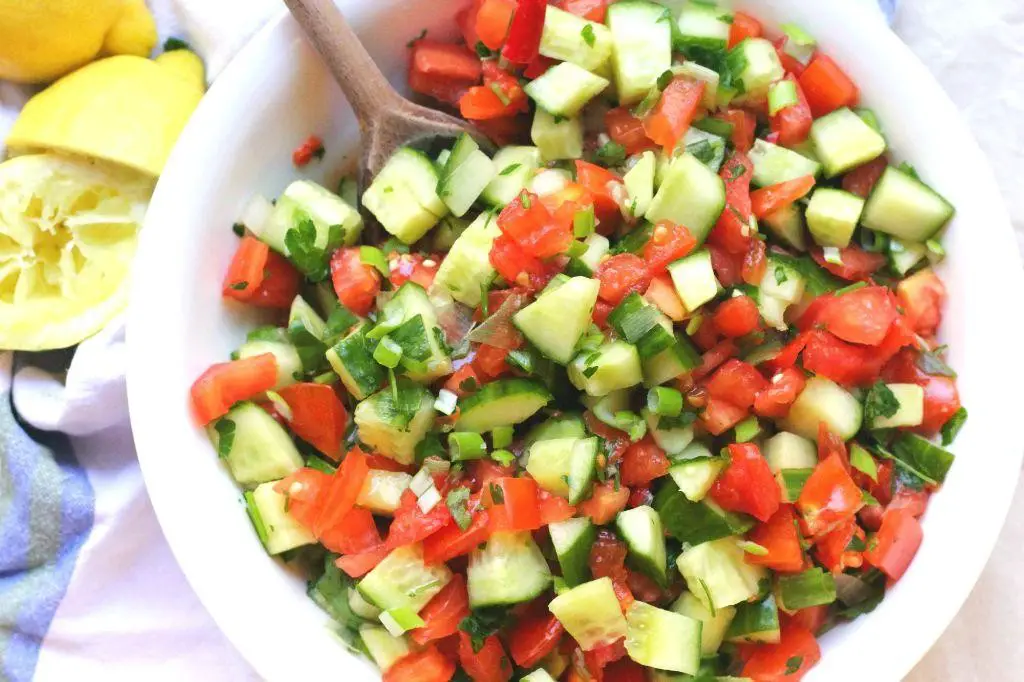 Cucumber and Tomato Mediterranean Salad