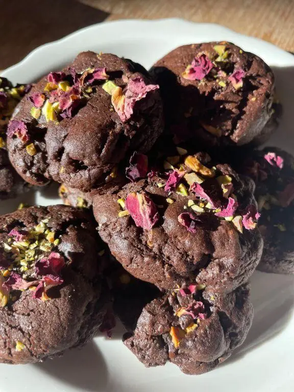 Dark Chocolate Rose Cookies