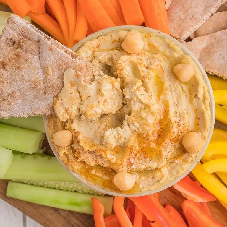 Easy Crock Pot Mediterranean Hummus with Pita Chips