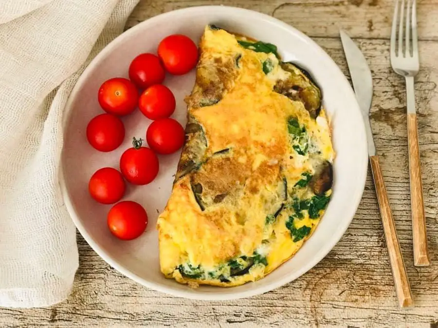 Eggplant and Cheese Omelette
