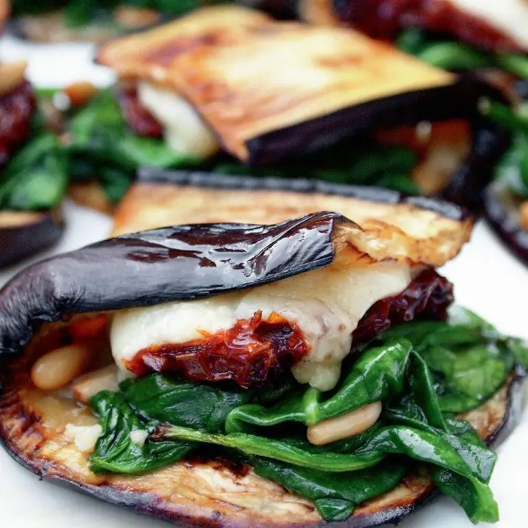 Eggplant and Spinach Breakfast Wrap