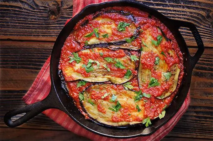 Eggplant and Tomato Breakfast Skillet