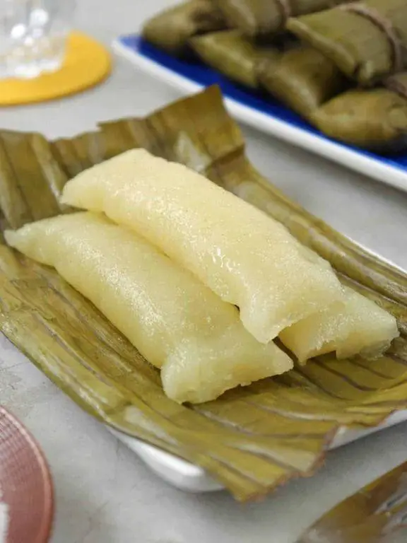 Filipino Sumang Kamoteng Kahoy in Banana Leaf