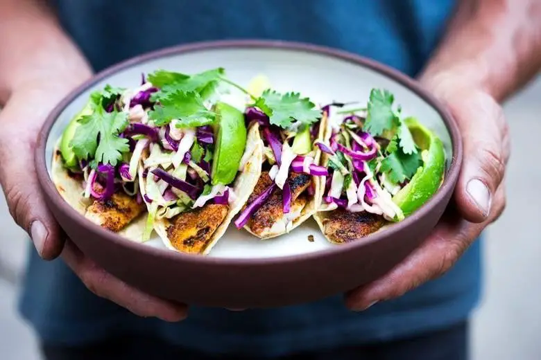 Flounder Tacos with Cabbage Slaw and Chipotle Mayo