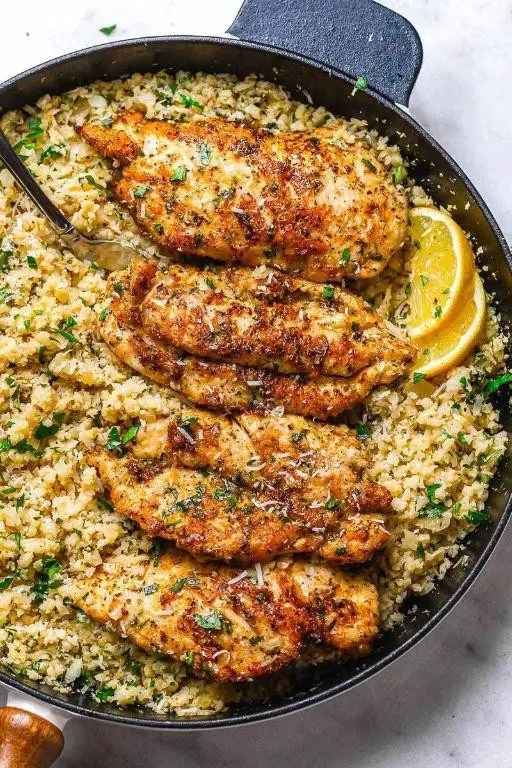 Garlic Butter Chicken and Cauliflower Rice