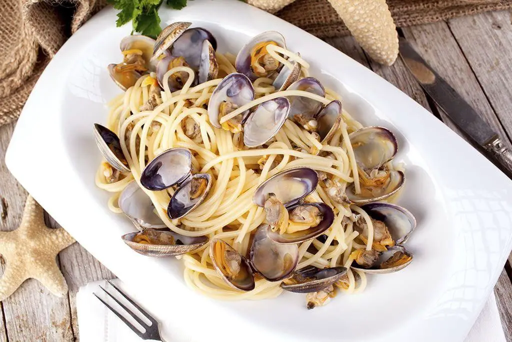 Garlic Butter Clam Sauce over Angel Hair Pasta