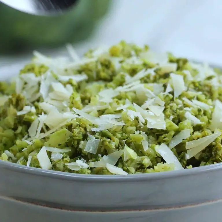 Garlic Parmesan Riced Broccoli