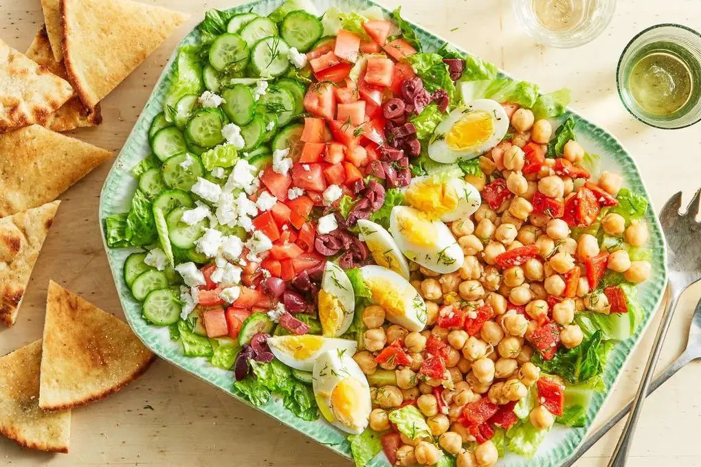 Greek Cobb Salad with Feta and Olives