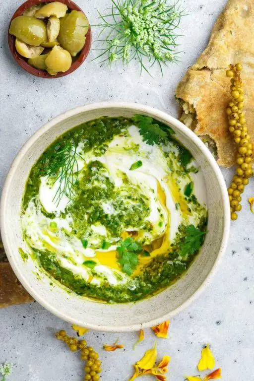 Green Skhug with Cilantro and Parsley