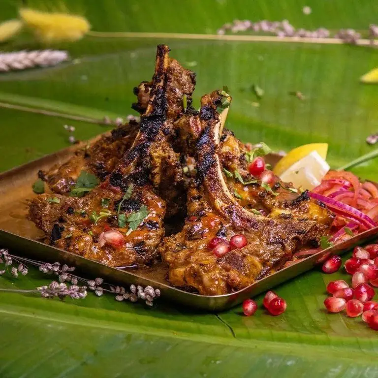 Grilled Banana Leaf Lamb Chops