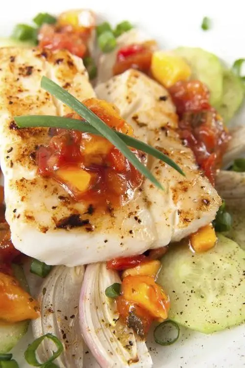 Grilled Flounder with Mango Salsa