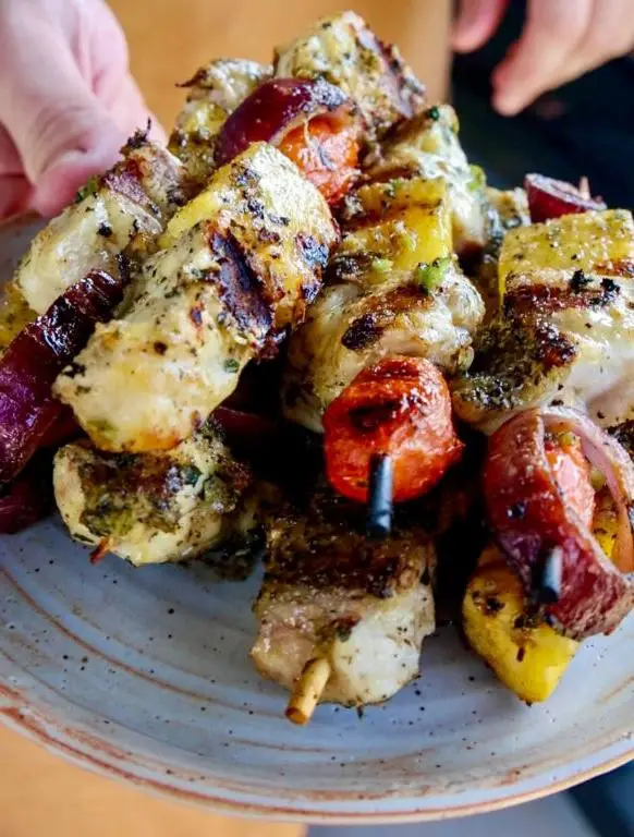 Grilled Grouper and Vegetable Skewers