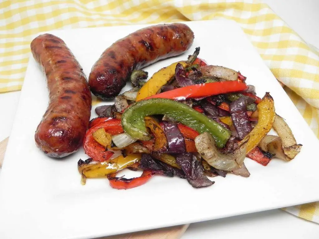 Grilled Spicy Sausage and Peppers