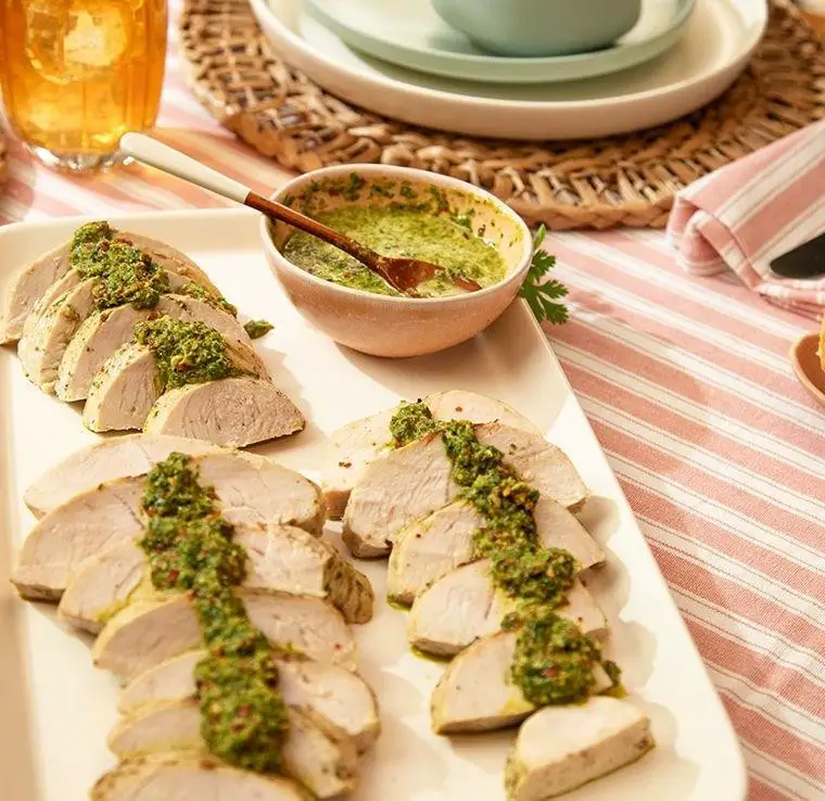 Grilled Turkey Cutlets with Chimichurri Sauce