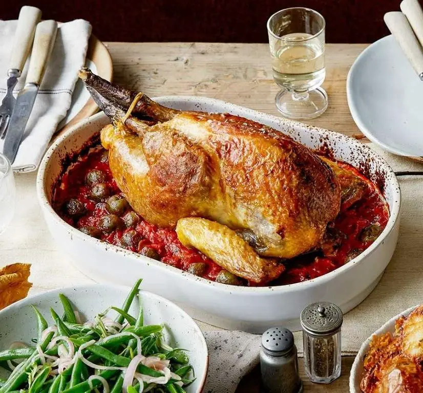 Guinea Fowl Stew with Olives and Tomatoes
