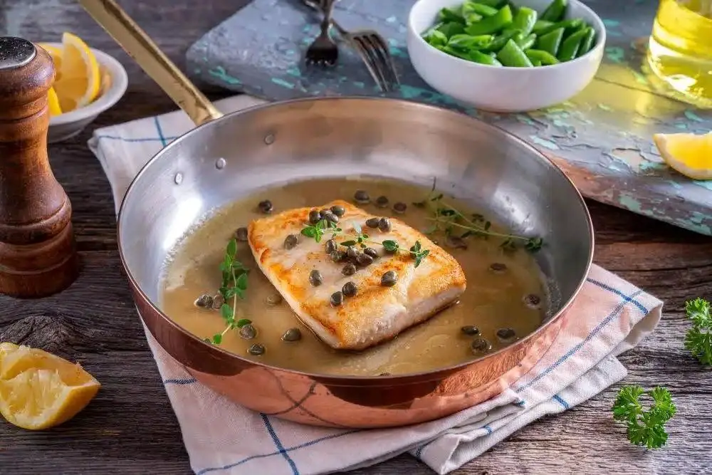 Halibut with Roasted Garlic and Herb Puree