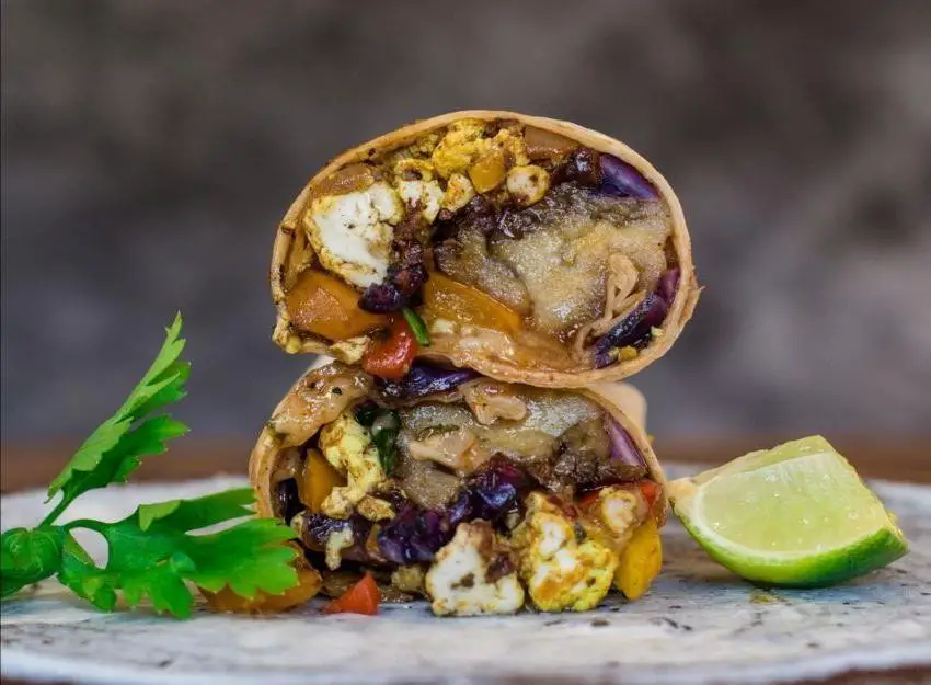 Healthy Eggplant Breakfast Burrito
