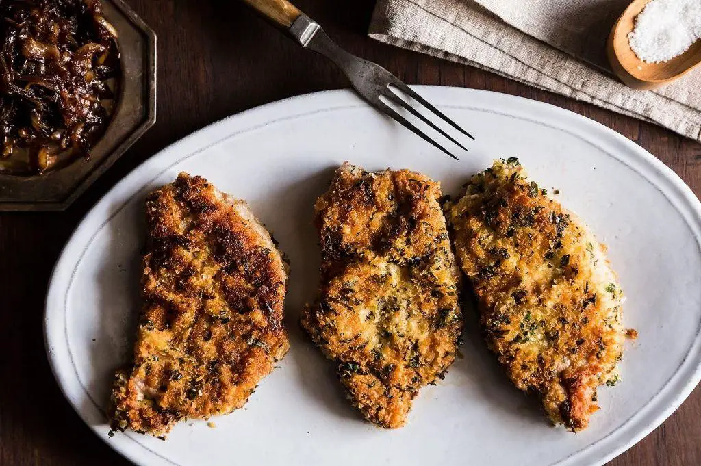 Herb Crusted Pork Chops with Bread Crumbs