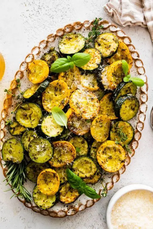 Herbed Roasted Zucchini and Squash with Thyme and Rosemary