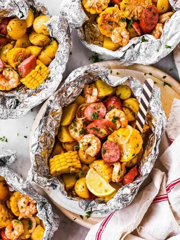 Hobo Dinner with Shrimp
