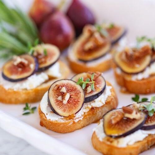 Honey Goat Cheese and Fig Crostini