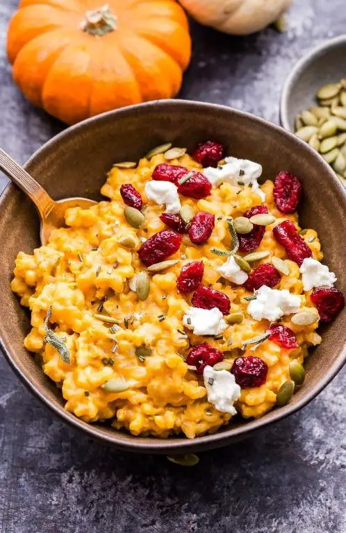 Honey Goat Cheese and Pumpkin Risotto