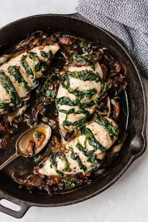 Honey Goat Cheese and Spinach Stuffed Chicken