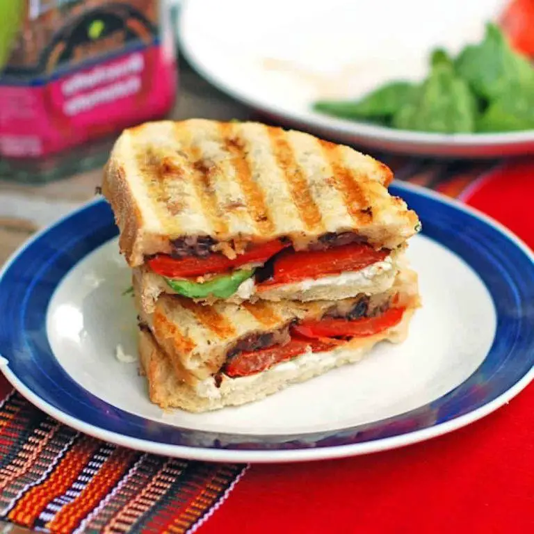 Italian Panini with Roasted Red Peppers and Goat Cheese