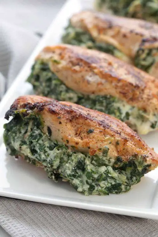 Keto Chicken Tenderloins Stuffed with Spinach and Cheese