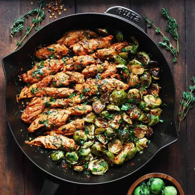 Keto Chicken Tenderloins with Roasted Brussels Sprouts
