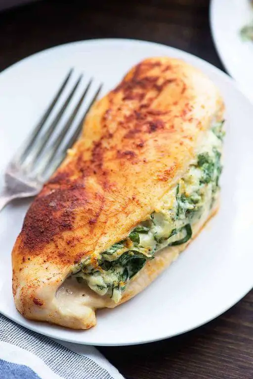 Keto Cream Cheese and Spinach Stuffed Chicken
