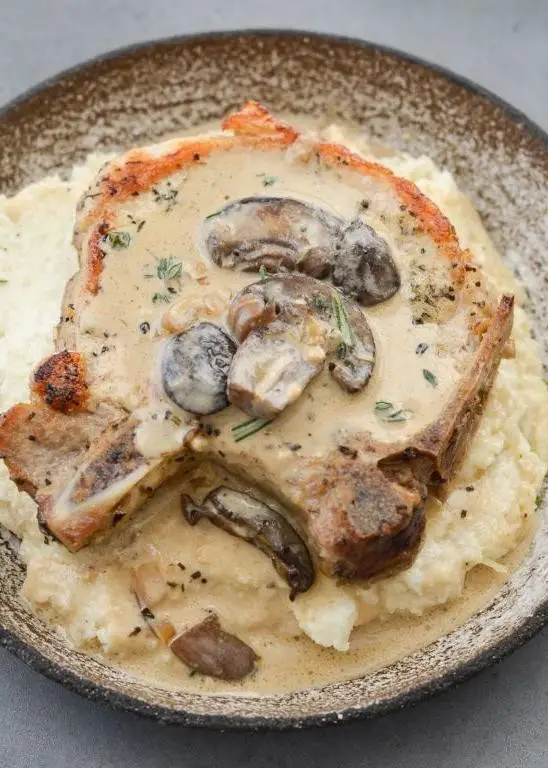 Keto Pork Chops with Mushroom Sauce