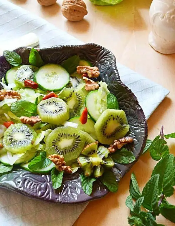 Kiwi Salad with Mint Dressing