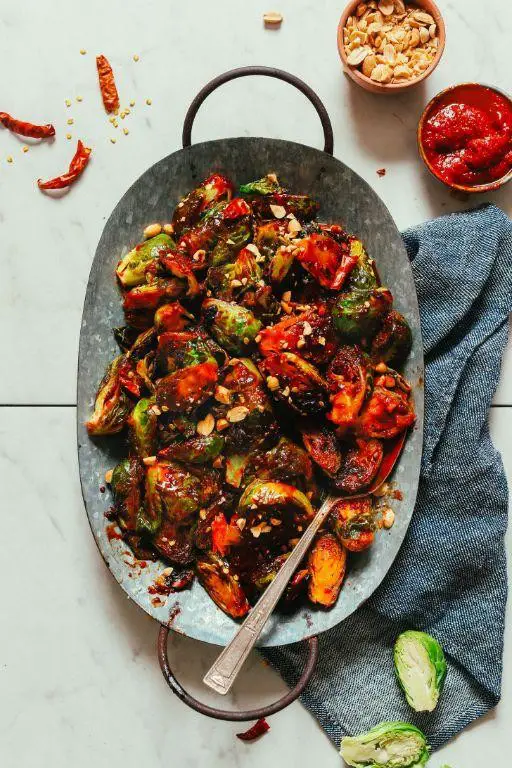 Korean Gochujang Glazed Brussel Sprouts