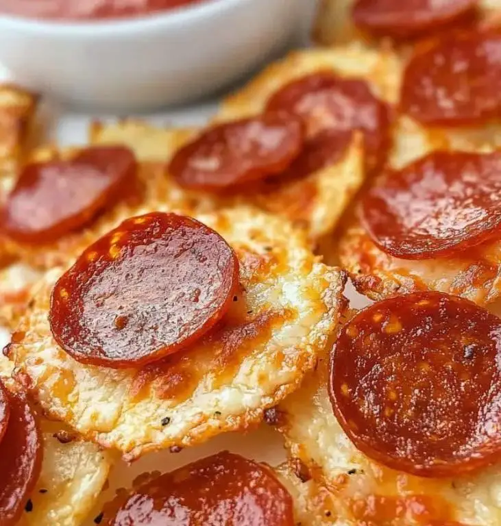 Lazy Keto Pepperoni Pizza Chips