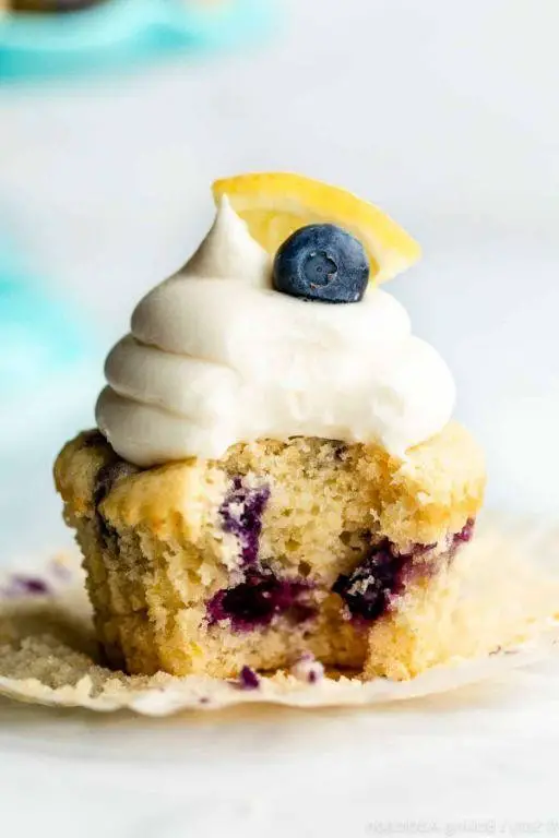 Lemon Blueberry Cupcakes with Lemon Glaze