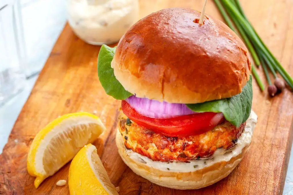 Lemon Chive Salmon Burgers