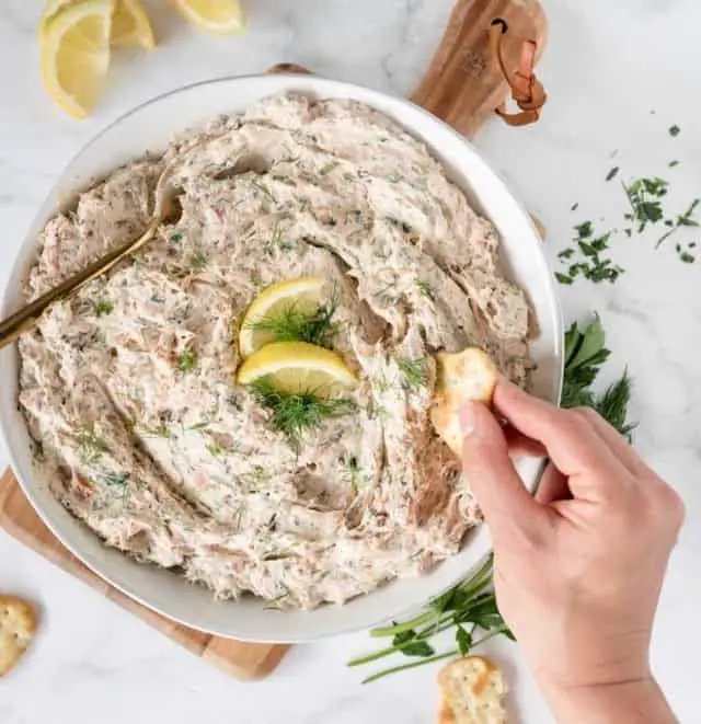 Lemon Garlic Smoked Salmon Dip