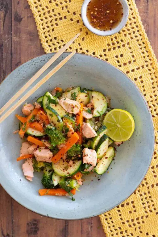 Lemon Ginger Salmon Stir Fry