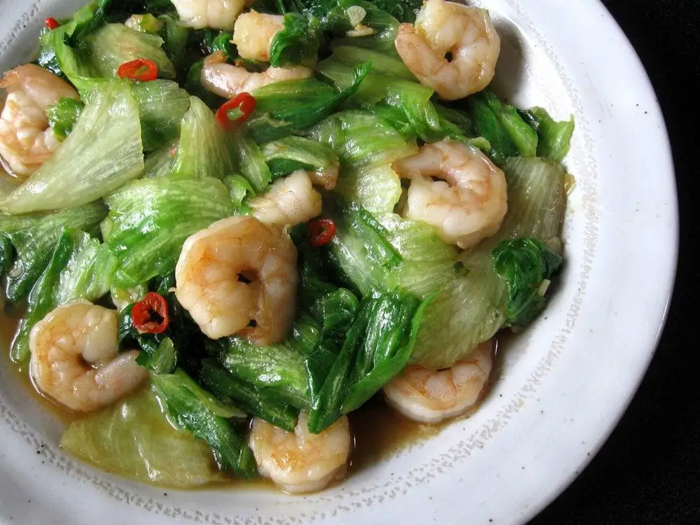 Lettuce and Shrimp Stir-Fry
