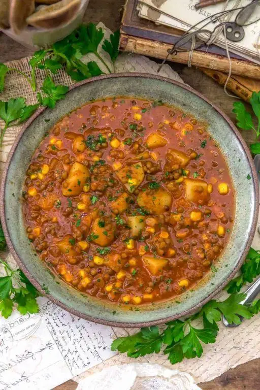 Lowfat Potato and Lentil Soup