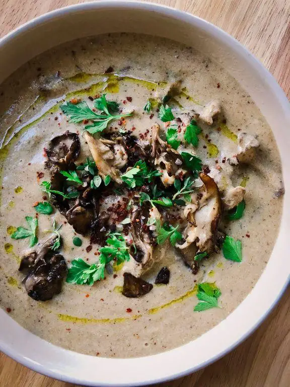 Maitake Mushroom Soup with Thyme